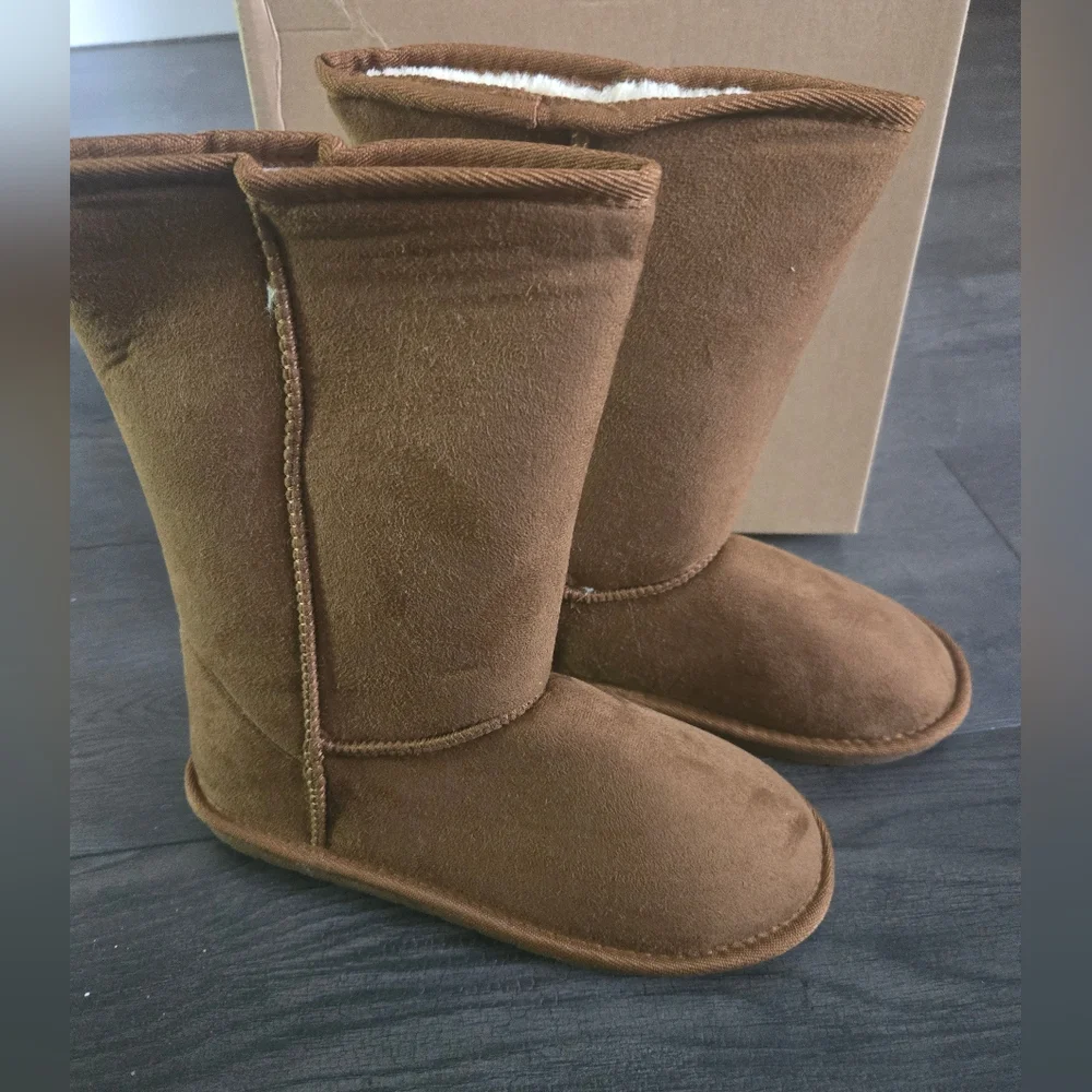 Forever Tan Faux Suede Fur Lined Winter Boots